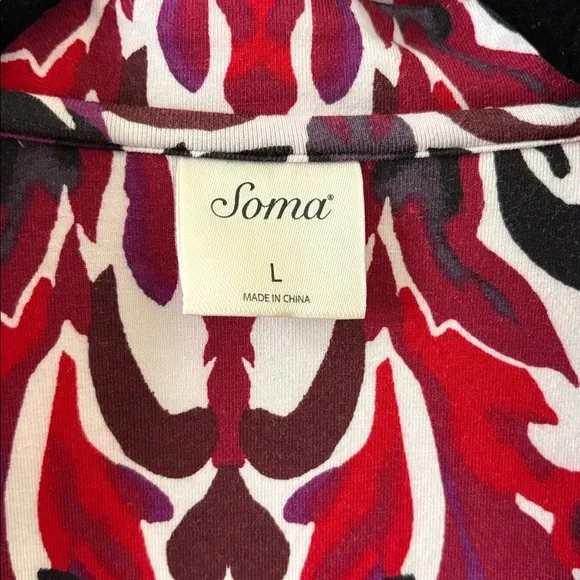 *2 Pieces SOMA Long Sleeve Top & Wide Leg Drawstring Bottoms Pajamas Loungewear - Picture 6 of 16